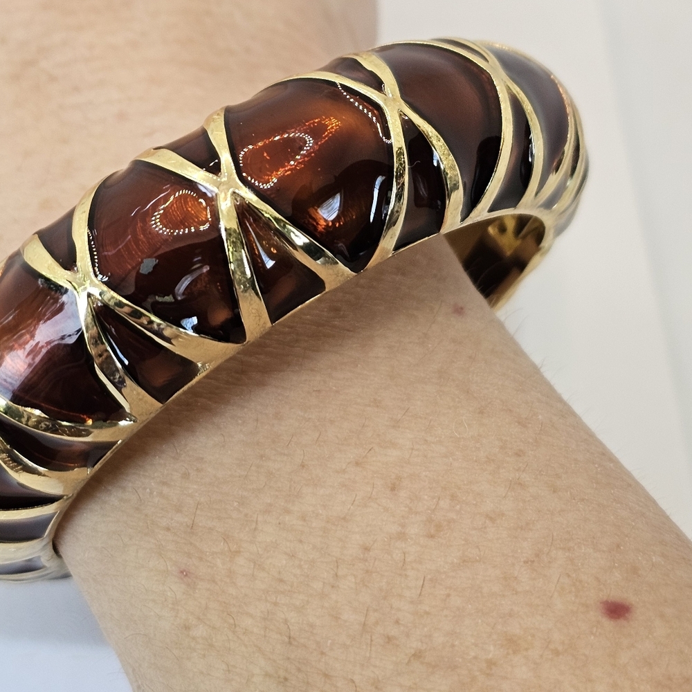 Authentic Vintage KJL Clamp Bracelet Copper & Gold. - Picture 3 of 3